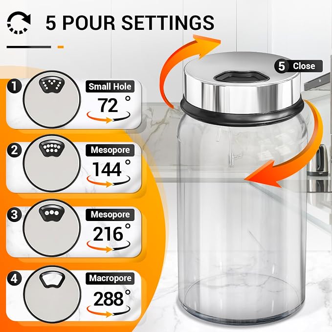 Segarty Spice Jars Set, 3 Pack 6 oz Glass Spice Jar with Labels, Seasoning Bottles Set with 136 Blank Stickers, 1 Chalk Marker, 1 Brush, Salt and Pepper Shakers with Ajustable Holes Lids