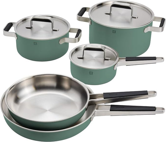 ZWILLING Pure 8-pc Stainless Steel Cookware Set, Green