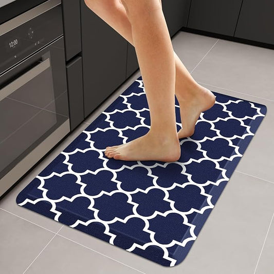 WISELIFE Anti Fatigue Floor Mat - 4/5 Inch Thick Kitchen Mat Non Slip Waterproof Heavy Duty Ergonomic Comfort Mat Durable for Home, Office, Sink, Laundry,(22" x 36", Blue)
