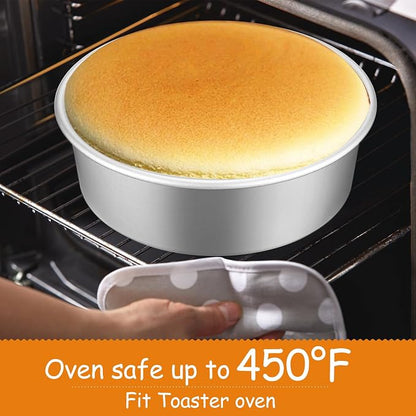 Mumufy 9 Pieces Round Cake Pans Aluminum Set Non Stick Small Cake Pans Sets Round Cheesecake Baking Tools for Home Party Baking Supplies(6 Inch, 8 Inch, 10 Inch)