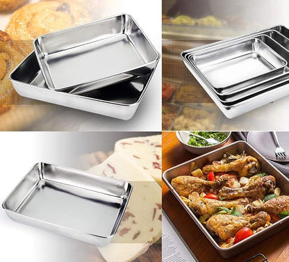 Baking Sheet with Rack Set, Sheet Pan With Rack, Heavy-Duty Stainless Steel Cookie Sheet Baking Pan Tray with Cooling Rack, Non-Toxic Easy to Clean and Dishwasher Safe (14.2x11x2.3 inches)