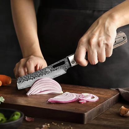 SENBON Forged 440A Stainless Steel Gift Packaging 4-piece Set Sharp Pocket Folding Chef Knife Universal Peeling Knife Bread Set Natural Olive Handle Portable Kitchen Knife