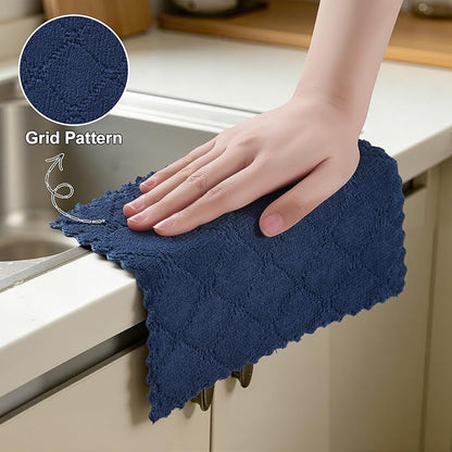 Homaxy Kitchen Dish Cloths-12 Pack-7" x 9", Super Soft and Absorbent Dish Towels, Nonstick Oil Fast Drying Microfiber Cleaning Cloth