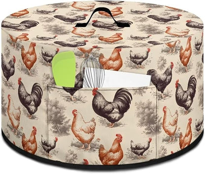 Farm Chickens Slow Cooker Cover for Pot Dust Cover Fits for Most 6-8 Quart Oval Slow Cooker Dustproof Small Appliance Accessories Decor