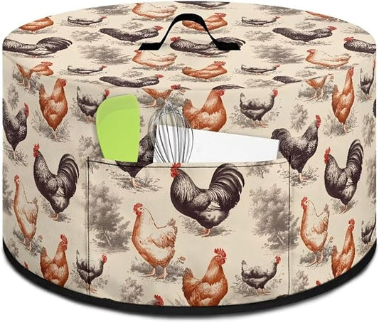 Farm Chickens Slow Cooker Cover for Pot Dust Cover Fits for Most 6-8 Quart Oval Slow Cooker Dustproof Small Appliance Accessories Decor