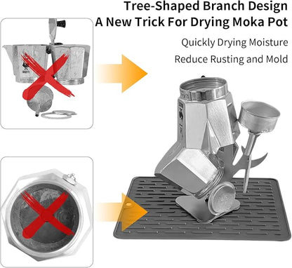 Moka Pot Drying Rack, 304 Stainless Steel, Fits Most Moka Pots | Prevent aluminum alloy Moka pot from oxidizing and molding