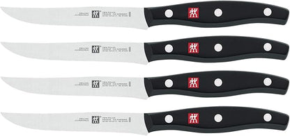 ZWILLING Twin Signature Steak Knife Set of Four, Razor-Sharp, Made in Company-Owned German Factory with Special Formula Steel perfected for almost 300 Years, Dishwasher Safe
