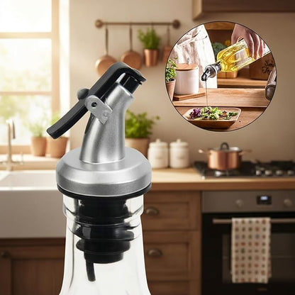 WERTIOO 6 PACK Glass Olive Oil Dispenser Bottle, 17 OZ/500ml Oil Dispenser for Kitchen with 6 Pourer, 3 Stainless Steel Funnel & 1 Pen and 8 Label for Kitchen