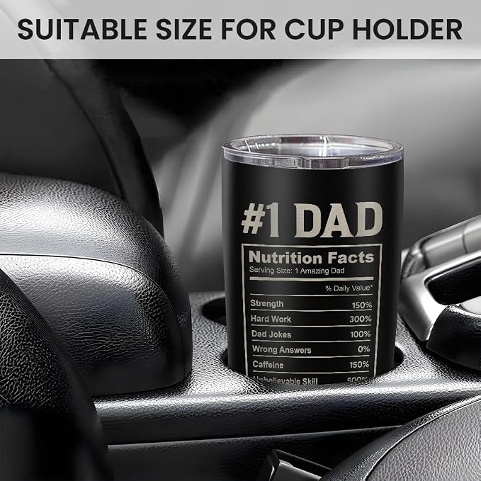 SANDJEST Daddy The Man The Myth The Legend Tumbler with Lid - 20oz Insulated Stainless Steel Mug - Coffee Mug for Sport Office Travel