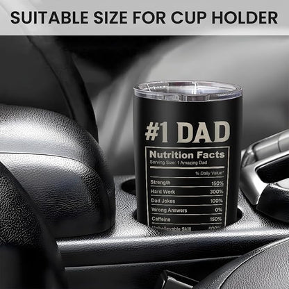 SANDJEST Daddy The Man The Myth The Legend Tumbler with Lid - 20oz Insulated Stainless Steel Mug - Coffee Mug for Sport Office Travel