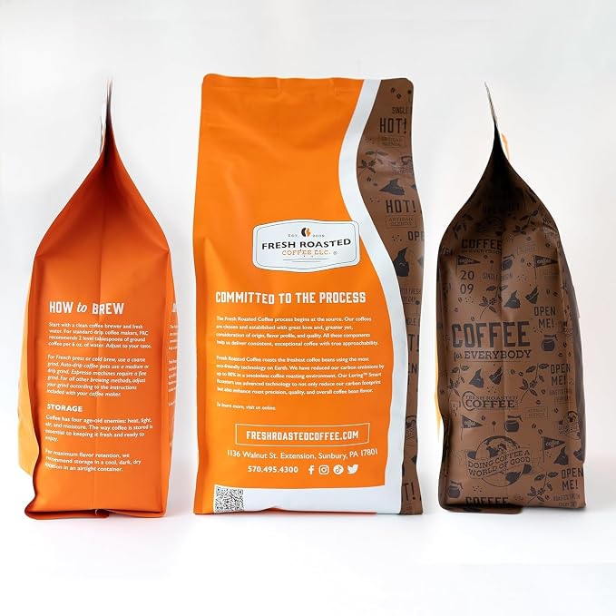 Fresh Roasted Coffee, Dark Ethiopian Yirgacheffe Kochere, 5 lb (80 oz), Dark Roast, Kosher, Ground