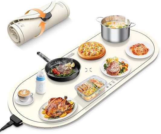 Warming Mat for Food Extra Large,36"x15" Food Warming Mats for Countertops, Parties, and Daily Use with Timer and 3 Temperature Levels