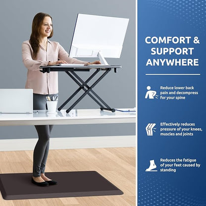 KitchenClouds Kitchen Mat Cushioned Anti Fatigue Rug 20"x32" Water Resistant, Non Slip, Standing and Comfort Desk/Floor Mats for House Sink Office (Chocolate)
