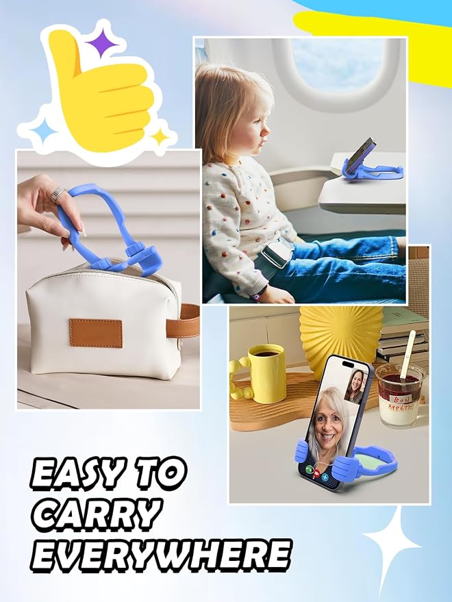 Teen Boys Gifts for Men Adults Fathers Day Cell Phone Stand: UPGRADE Gifts for Kids Son Adjustable Lazy Thumbs Up Phone Holder for Desk Cool Gadgets Fun Gifts ideas for Him Husband Stocking Stuffers