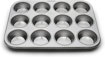 Fox Run Muffin and Cupcake Pan, 12 Standard Cup Stainless Steel Muffin Pan