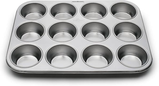 Fox Run Muffin and Cupcake Pan, 12 Standard Cup Stainless Steel Muffin Pan