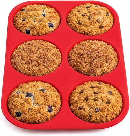 Mrs. Anderson's Baking 6-Cup Muffin Top Pan, Non-Stick European-Grade Silicone