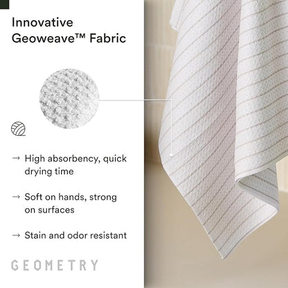 GEOMETRY Kitchen Tea Towels - Quick Dry Microfiber Dish Towels for Kitchen - Revelle 18" x 30" - 1 Pack