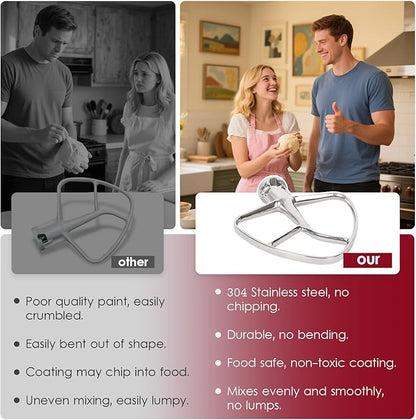 K45B Stainless Steel Flat Beater For Kitchenaid 4-5 Quart Tilt Head Paddle attachment KitchenAid MixerAttachment