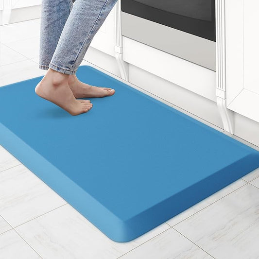 KitchenClouds Kitchen Mat Cushioned Anti Fatigue Kitchen Rug 0.75inch Water Resistant Non Slip Kitchen Rugs and Mats Standing Desk Mat Comfort Floor Mats for Kitchen Sink Office (17.3"x28",Green)