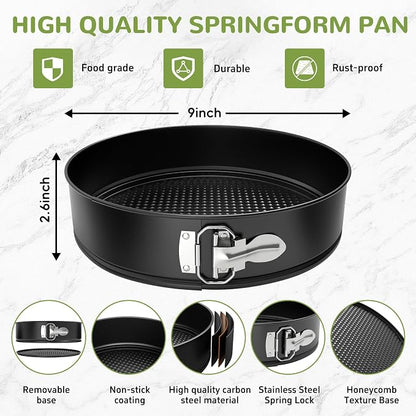 ZeroPone 9 Inch Springform Pan with Removable Bottom, Non-stick Round Spring Form Cake Mold Cheesecake Pan For Baking