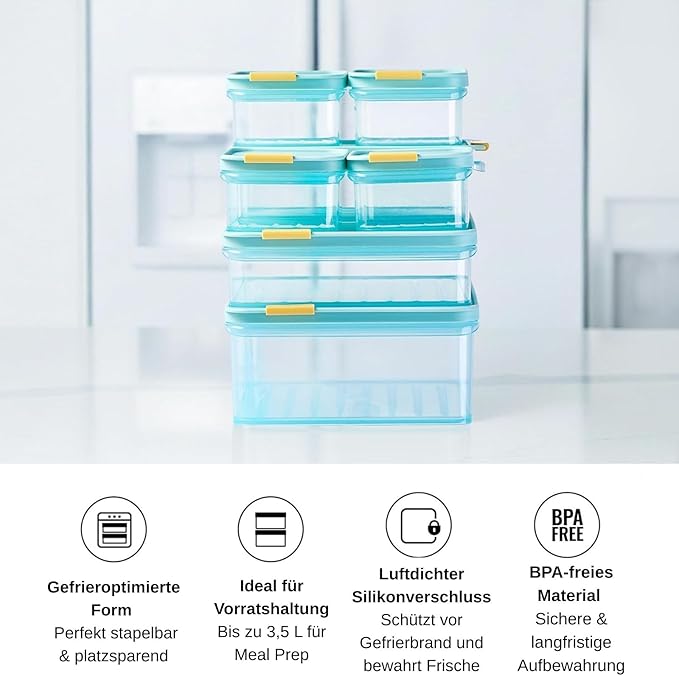 LocknLock Freezer Fit Plastic Freezer Containers | Airtight Stackable Food Storage for Meal Prep | Microwave & Dishwasher Safe | BPA Free Freezer Container with Lid, 750ml