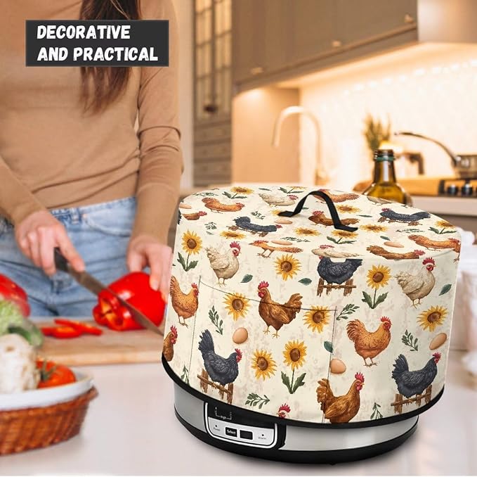 Rooster Slow Cooker Dust Cover 6-8 qt Crock for Pot Keep Small Kitchen Appliance Clean Kitchen Home Accessories Decor Cover Sunflower