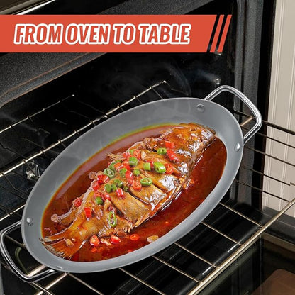 Grill Pan for Outdoor BBQ - 11" x 15" Topper With Handles, Trays for Grilling, Barbecue Tray