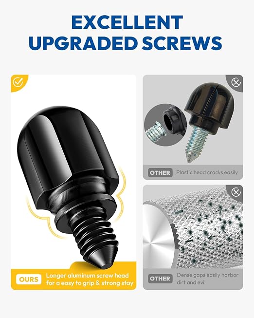 Attachment Knob Thumb Short Screw fit for Kitchen Aid Mixers with Screw-On Hup Cap, Upgraded 6061 Aluminum Long Screw Head Knob Replacement Parts, Replaces 9709194, 4162142, 240374 etc, Black