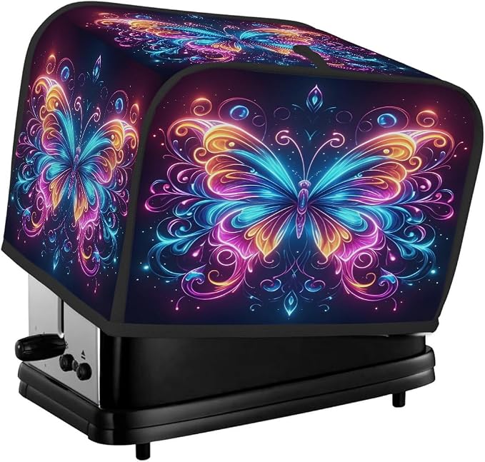 Animal Butterfly Galaxy Toaster Cover 4 Slice Wide Slot Washable Kitchen Appliance Covers Fingerprint Bread Machine Dust Cover Small Toaster Oven Accessories Covers Bread Maker Bag Women Gift