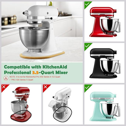 Mixer Slider Compatible with Kitchen aid Mini 3.5 Qt Tilt-Head Stand Mixe - Kitchen Countertop Storage Mover Sliding Caddy for Kitchen Aid Artisan Mixer (3.5 QT - Natural)