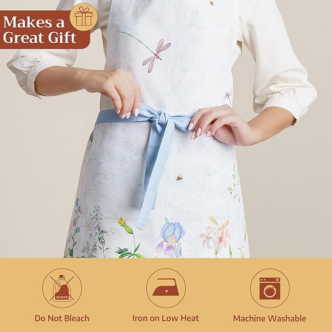 Maison d' Hermine 100% Cotton Apron for women with Pocket Kitchen Chef Apron for Men Cooking Spring Summer