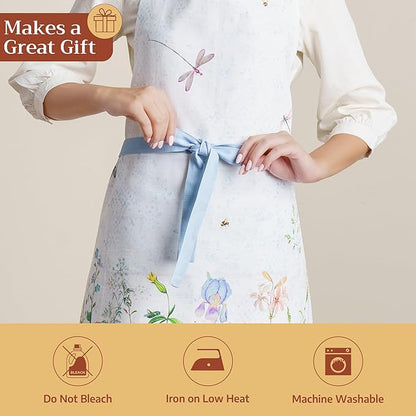 Maison d' Hermine 100% Cotton Apron for women with Pocket Kitchen Chef Apron for Men Cooking Spring Summer