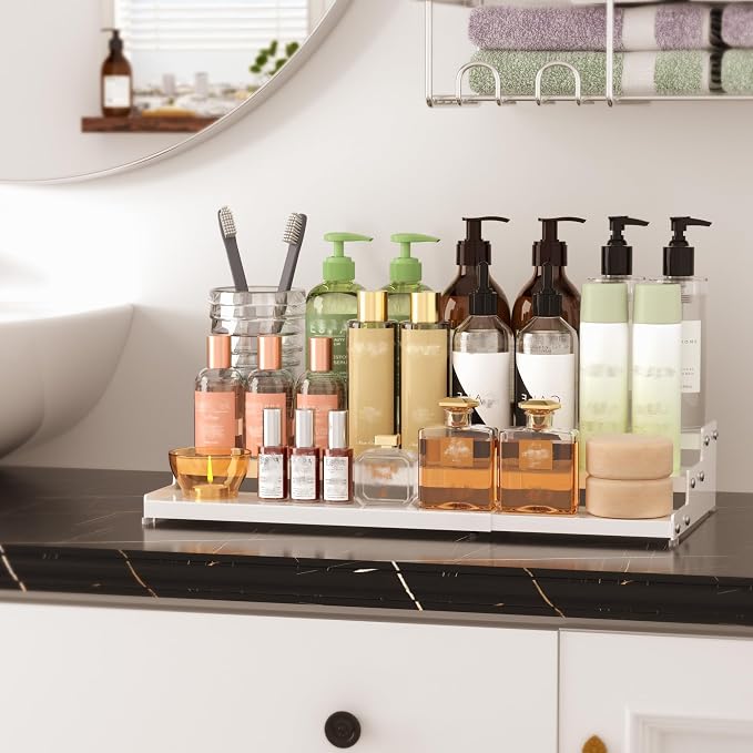 Step Can Organizer, Metal Tiered Spice Rack for Kitchen Counter, 3-Tier Storage Shelf for Canned Food （2Packs/White/Without holes