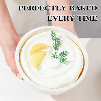 6 8 10 inch Silicone Round Cake Pans with Metal Reinforced Frame, Nonstick Layer Cake Molds for Baking, BPA Free Set of 3 (Cream)