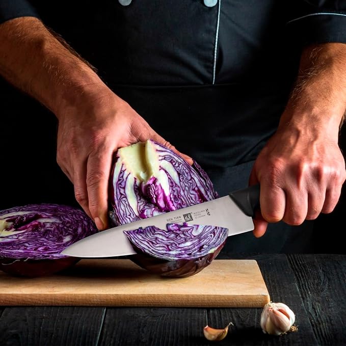 Chef Knife, Professional Kitchen Knife 10.5", Ultra Sharp High Carbon Stainless Steel Full Tang Knife with Black Ergonomic PP Handle, Japanese Chef Knife for Household and Work