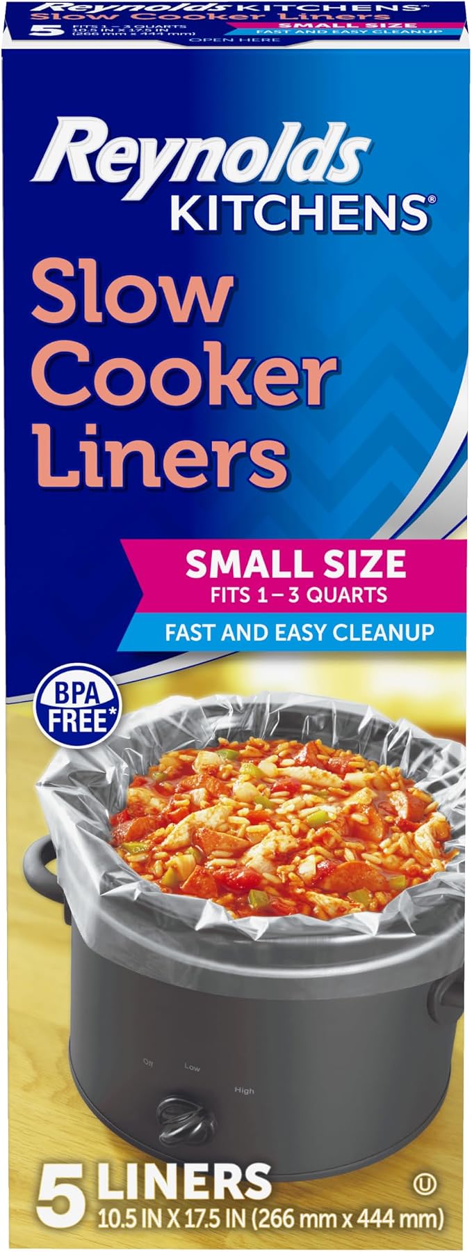 Reynolds Kitchens Slow Cooker Liners, Small (1-3 quart), 5 Count (Pack of 12)