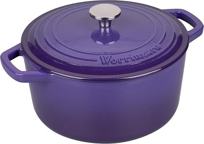 VORRINGARD Enameled Cast Iron Dutch Oven Pot with Lid, for Bread Baking, Round Bread Oven- include Sourdough Bread Baking Supplies Set, 4.5QT, Purple