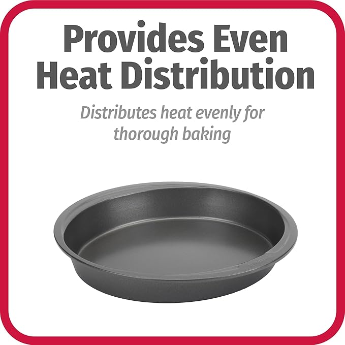 GoodCook Everyday Nonstick Steel Round Cake Pan, 9", Gray (Pack of 2)