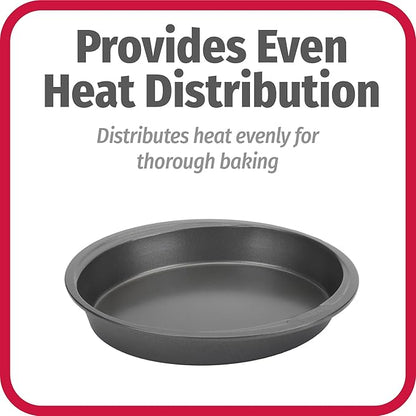 GoodCook Everyday Nonstick Steel Round Cake Pan, 9", Gray (Pack of 2)