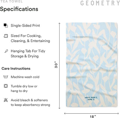 GEOMETRY Tea Towels – Mothers Day Collection – Quick-Dry, Ultra-Absorbent, Reusable Microfiber Kitchen Towels for Drying & Cleaning - Home is Mom - 1 Pack