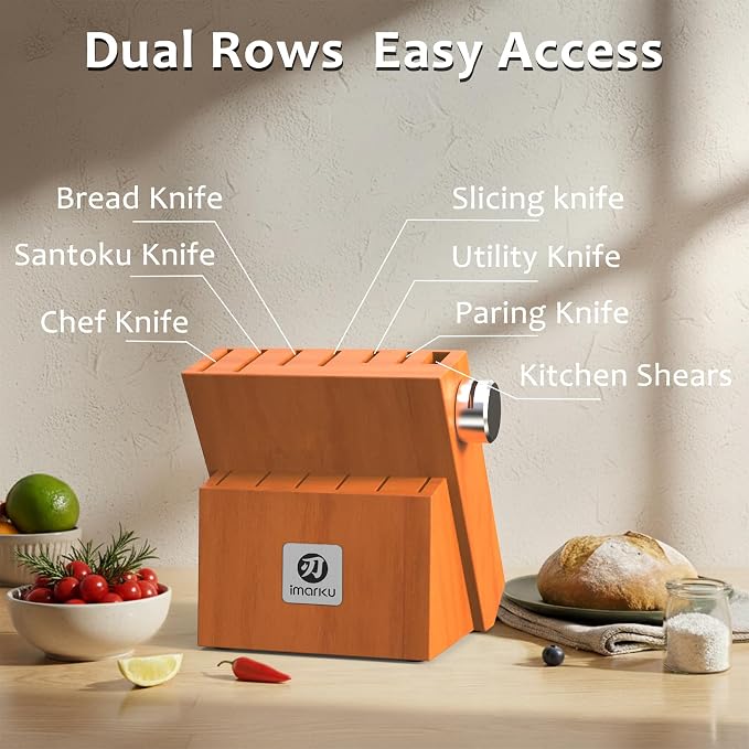 imarku Knife Set, 14 Piece Premium Japanese High-Carbon Stainless Steel Knife Block Set, Ultra-Sharp Kitchen Knife Set with Sharpener, Ideal Home Cooking Gift for Men