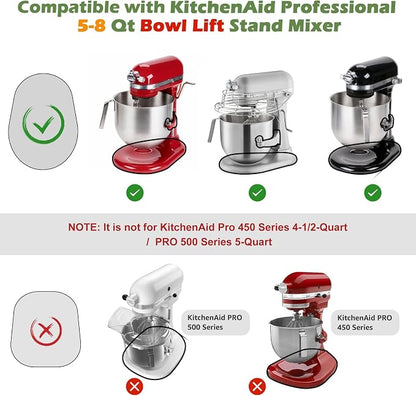 Mixer Slider for Kitchen Aid 5-8 Qt Bowl Lift Stand Mixer, Kitchen Appliance Wood Sliding Mat Countertop Storage Attachments, Mixer Accessories Sliding Tray Moving Board for Kitchen Aid, Pink