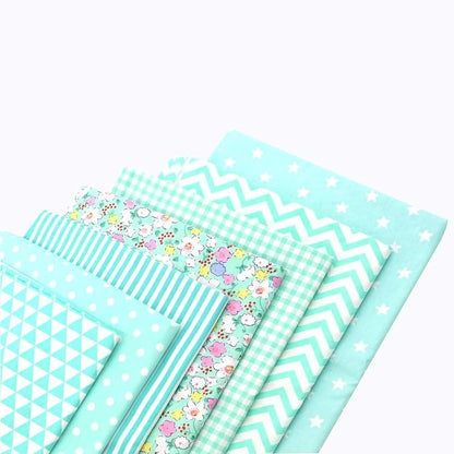 Fat Quarter Fabric Bundles Pre-Cut Quilting Cotton Twill Printed Assortments Craft Cloth Bundle Squares DIY for Sewing Crafting Rose Flavor(ice Blue,18 by 20.5Inch)