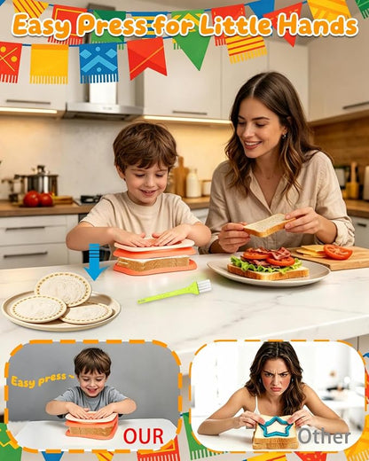 CHICHAUS Uncrustable Sandwich Maker,Sandwiches Pocket Circle Shape 3.7Inch Sandwich Cutter and Sealer,Sandwich Cutter for Kids Breakfast and lunchboxes (Peach Pink)