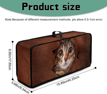 Cat Toaster Cover 2 Slice Brown Fabric Toaster Cover 2 Slice Long Slot, Easy to Fold and Store, Heat-Resistant Protective Dust Covers for Kitchen Appliances