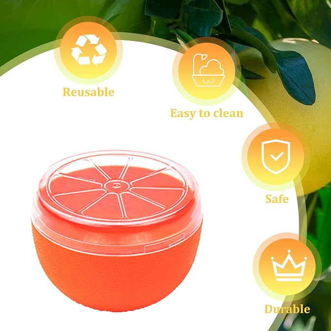 Orange Storage Containers, Reusable Grapefruit Keeper for Refrigerator, Individual Orange Saver Holder Organizer for Fridge to Keep Orange Fresh