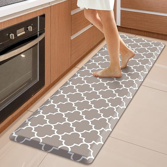 WISELIFE Kitchen Runner Rugs Anti-Fatigue mats,17.3"x 60",Non Slip Waterproof Ergonomic Comfort Mat for Kitchen, Floor Home, Office, Sink, Laundry,Khaki