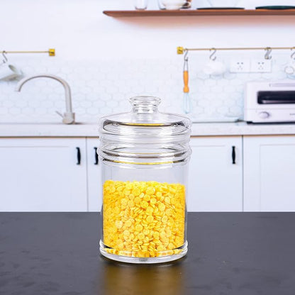 50oz Reinforced Medium Acrylic Storage Jar, Airtight Lid Cookie Jar | Ideal Canisters for Cookies, Dried Fruits, Nuts, Herbs,Cereals,etc