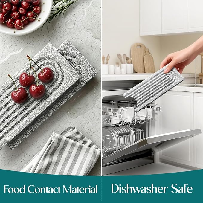 Stone Faucet Mat for Kitchen Sink, Food-Grade Diatomite Stone Drying Mat for Kitchen Counter, 2026 Upgraded Dishwasher-Safe & Ultra Absorbent, Stone Dish Matt for Bottles Utensils (30" x 3.9")